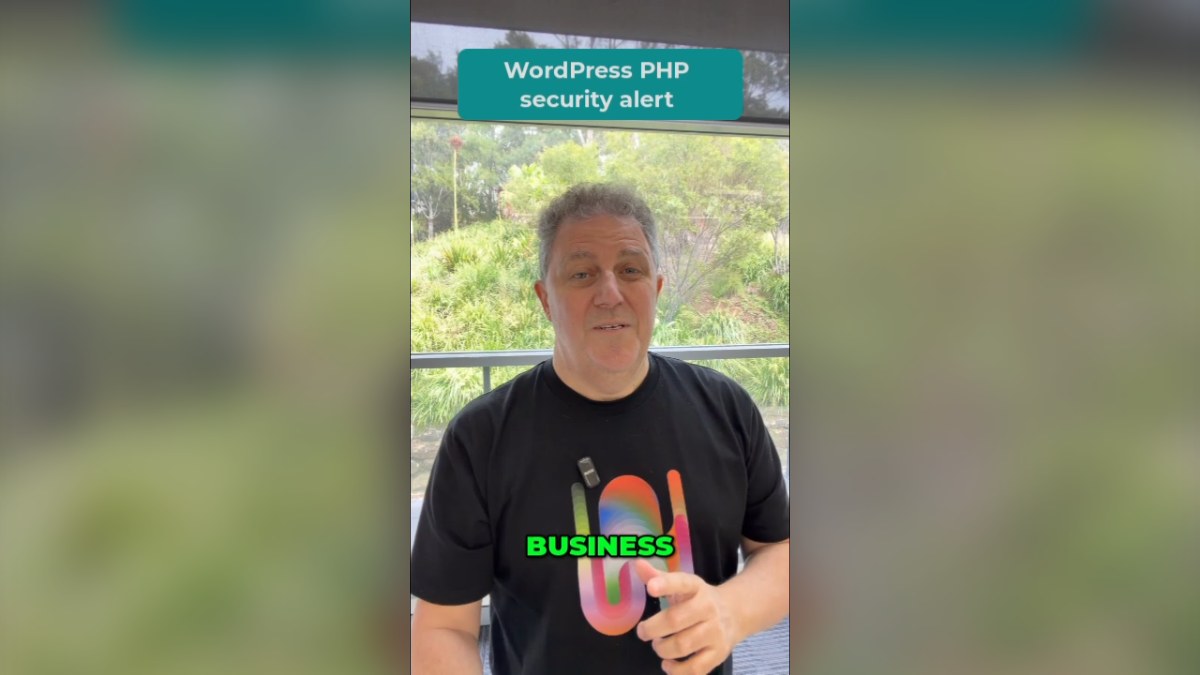 James Mitchell, CEO of Workshop Software, explaining the PHP security alert for business websites