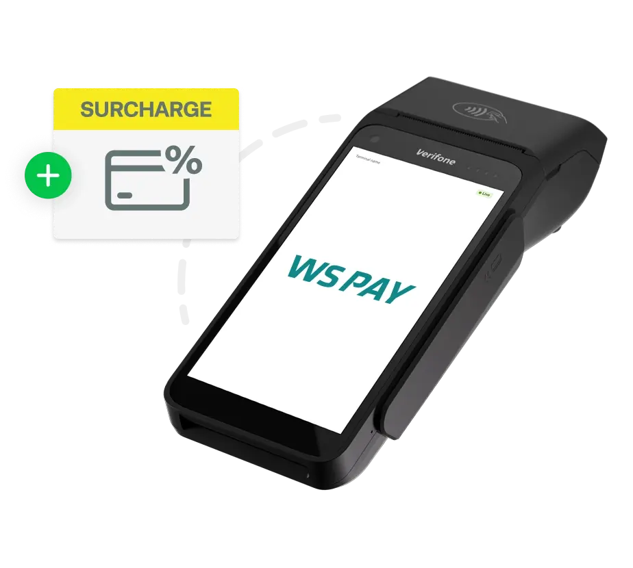 WorkshopPay EFTPOS terminal with integrated surcharge management
